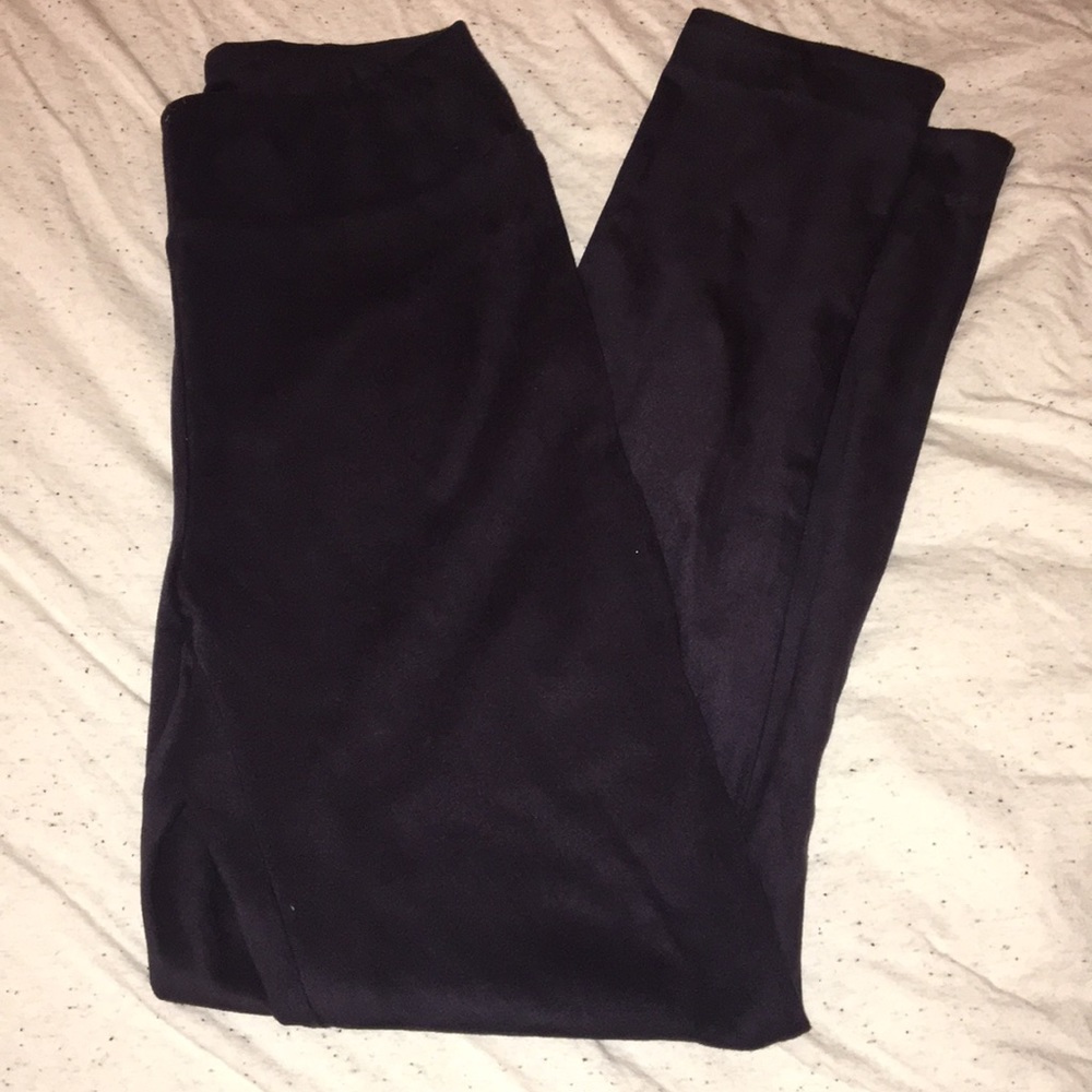Dark Navy Faux Suede Leggings (Small)